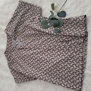 Geo Print Short Sleeve Blouse